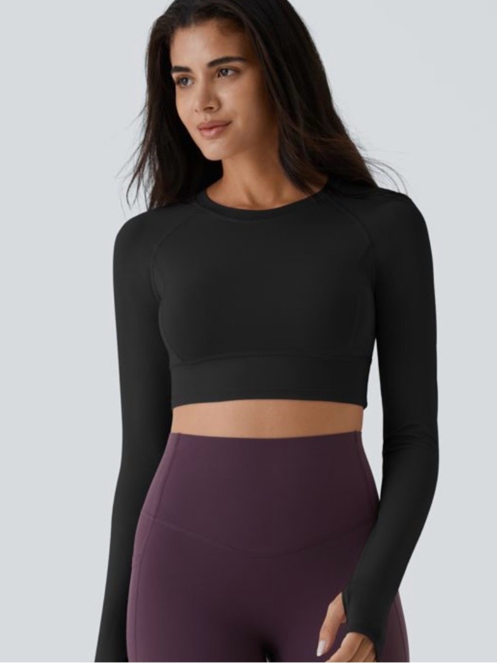 Halara  Long-Sleeve Crop Active Thumb holes XS NWT